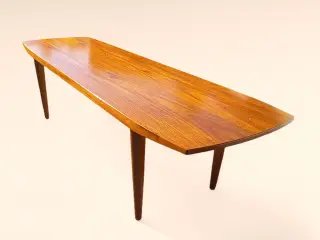 Nedsat langt teak sofabord - Made in Denmark
