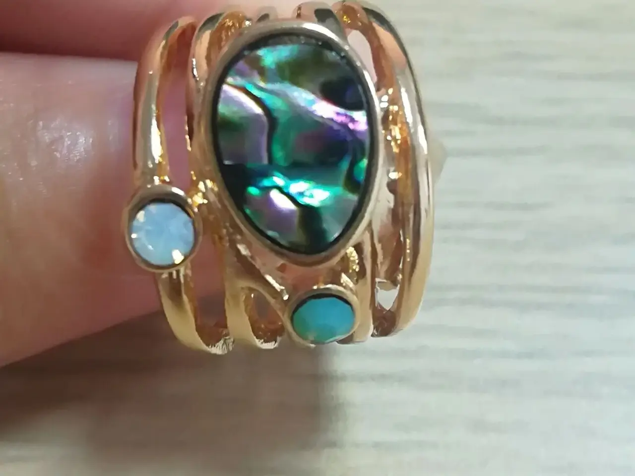 Billede 2 - Ring-White Opal-og Moon stone  flere strørrelser