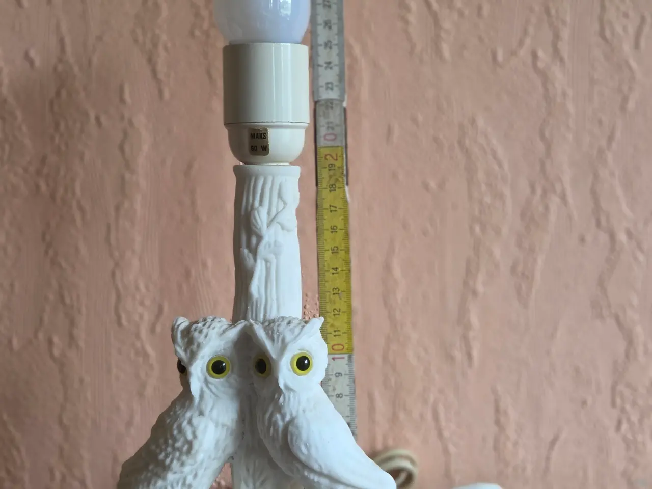 Billede 4 - Uglelampe / bordlampe med ugler, ca. 30 cm.