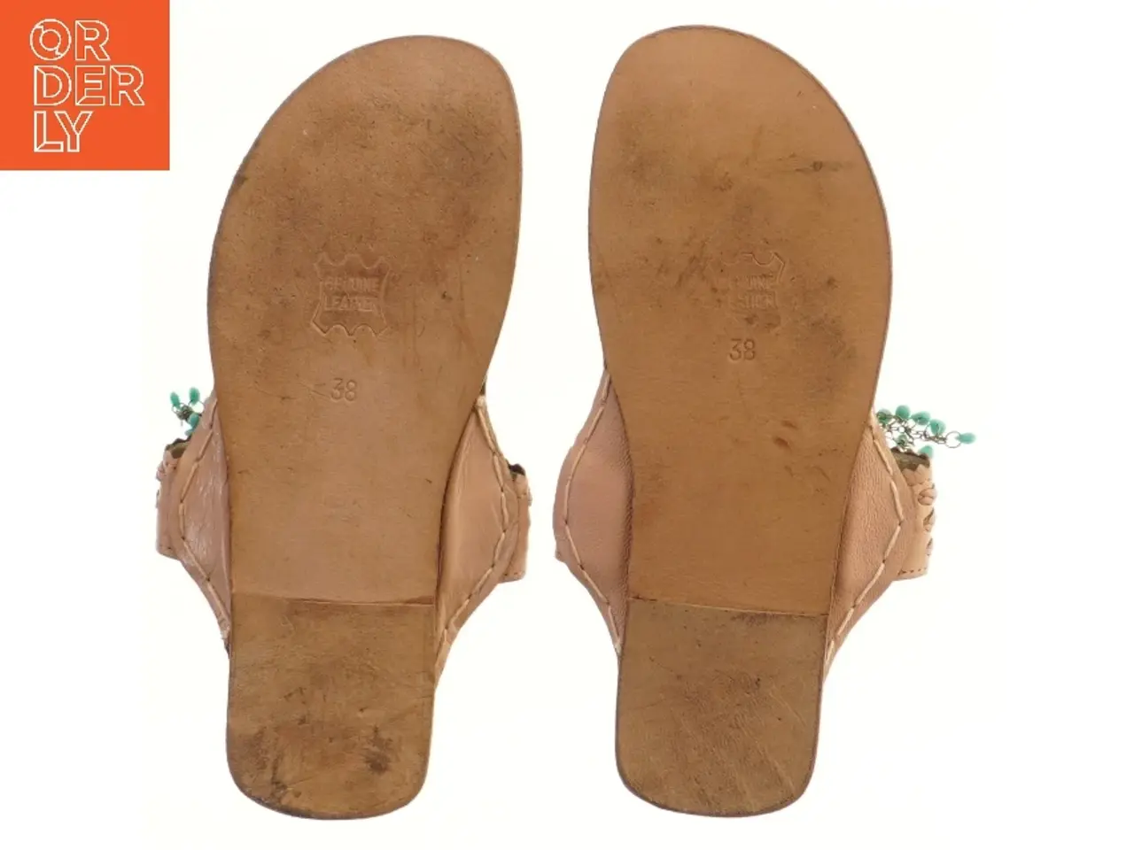 Billede 2 - Flade sandaler med perleudsmykning (str. 38 )