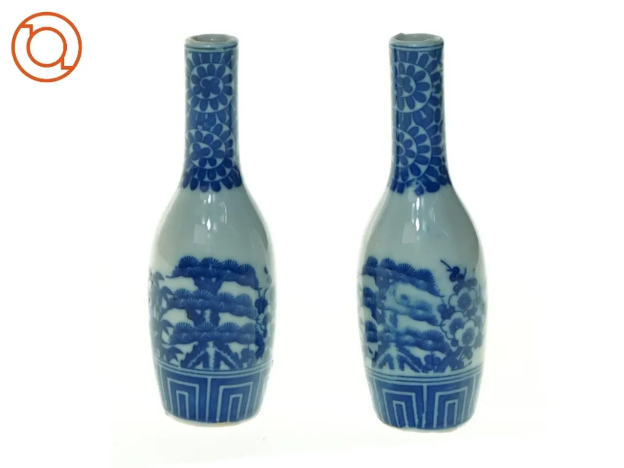 Billede 1 - Blå og hvide porcelænsvaser (str. 13 x 4 cm)