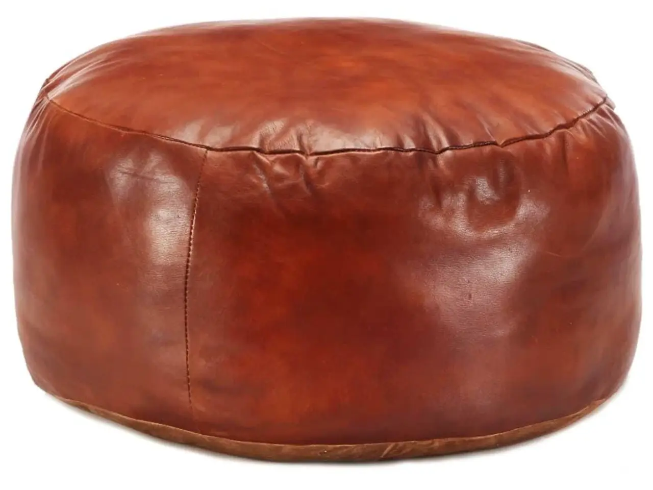 Billede 1 - Puf 60 × 30 cm i ægte gedeskind - gyldenbrun