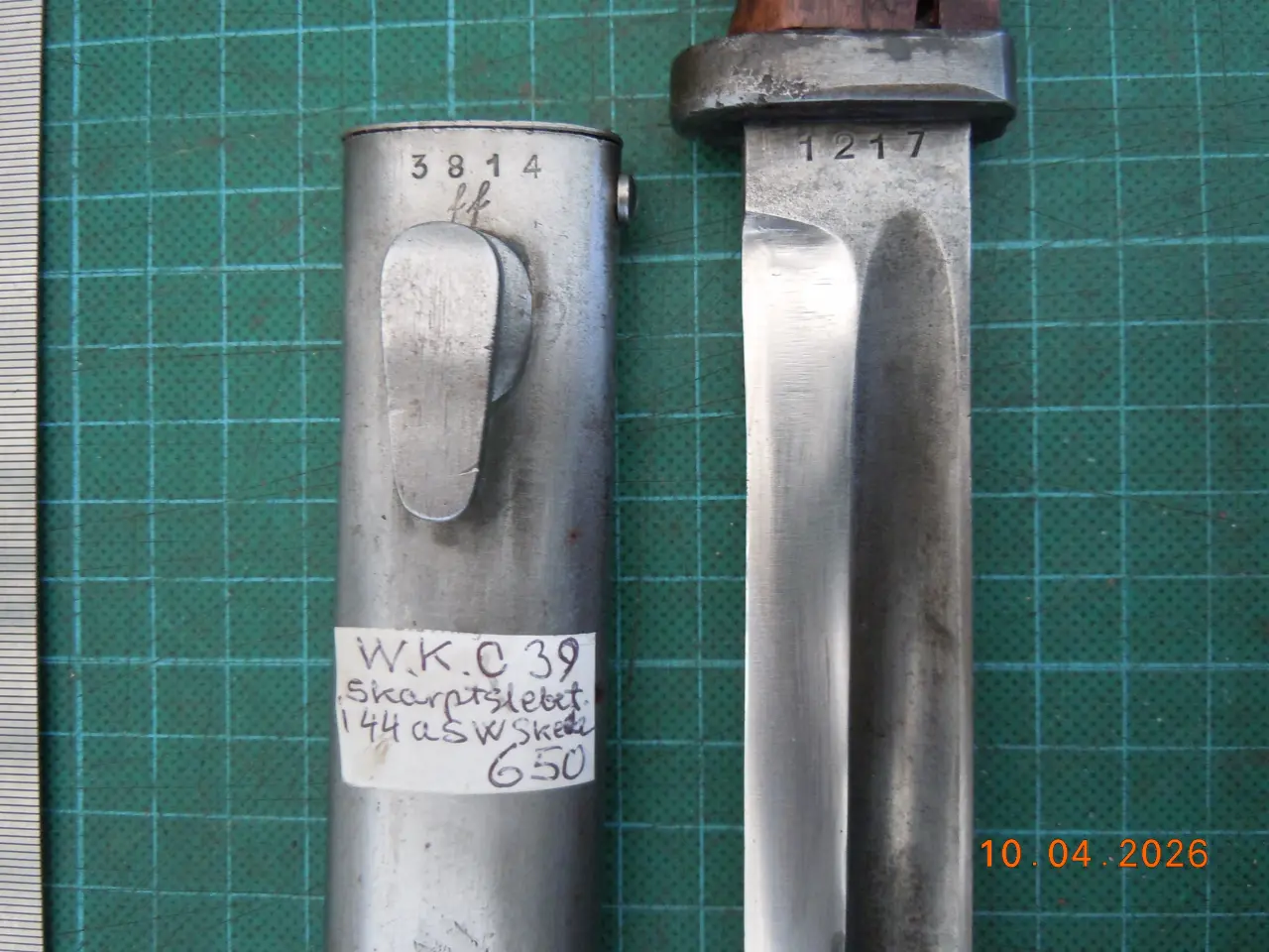 Billede 5 - Bajonet, tysk, 84/98 model, med stålskede