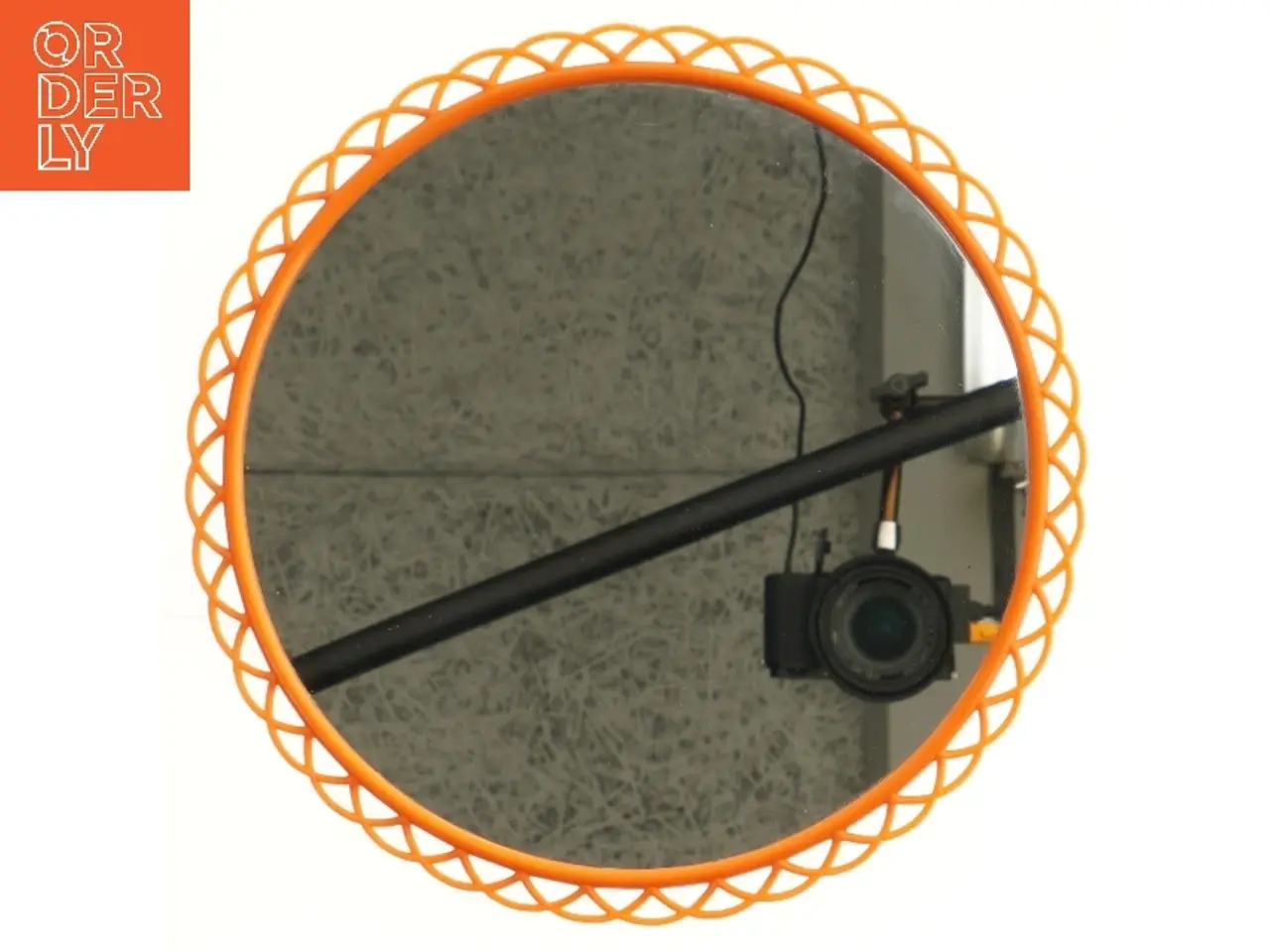 Billede 1 - Vintage Rund orange spejl (str. 27,5 cm)