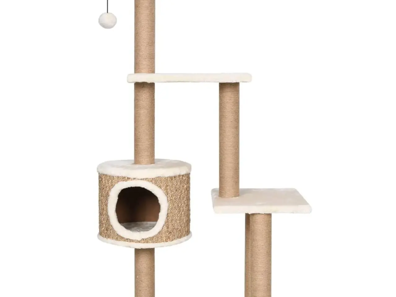 Billede 3 - Kradsetræ med søgræs-kradsestolper 123 cm - beige