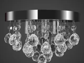 Lysekrone krystaldesign plexiglas krom
