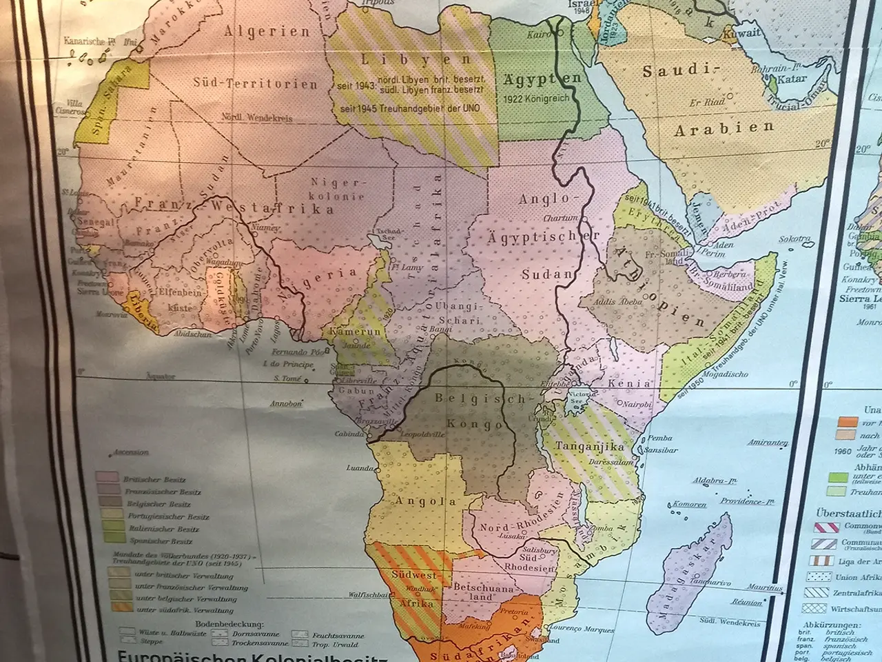Billede 5 - Gl. tysk skolekort "Afrika fra kolonisering til...