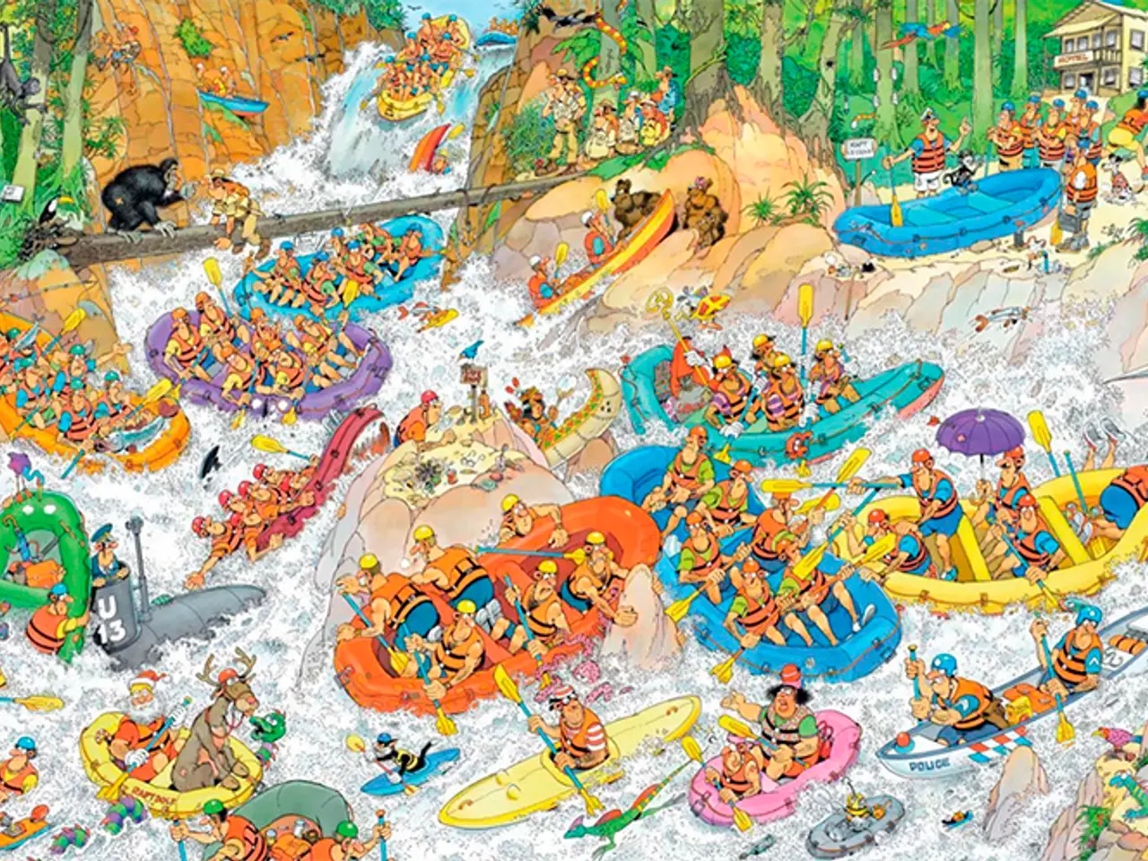 Billede 1 - Puslespil | Jan Van Haasteren | Wild Water Rafting