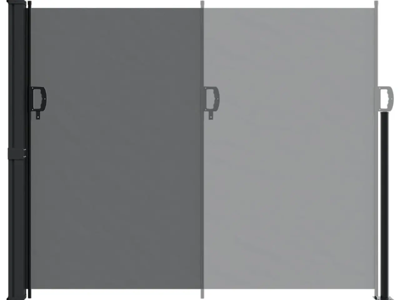 Billede 5 - Sidemarkise 160x500 cm sammenrullelig sort