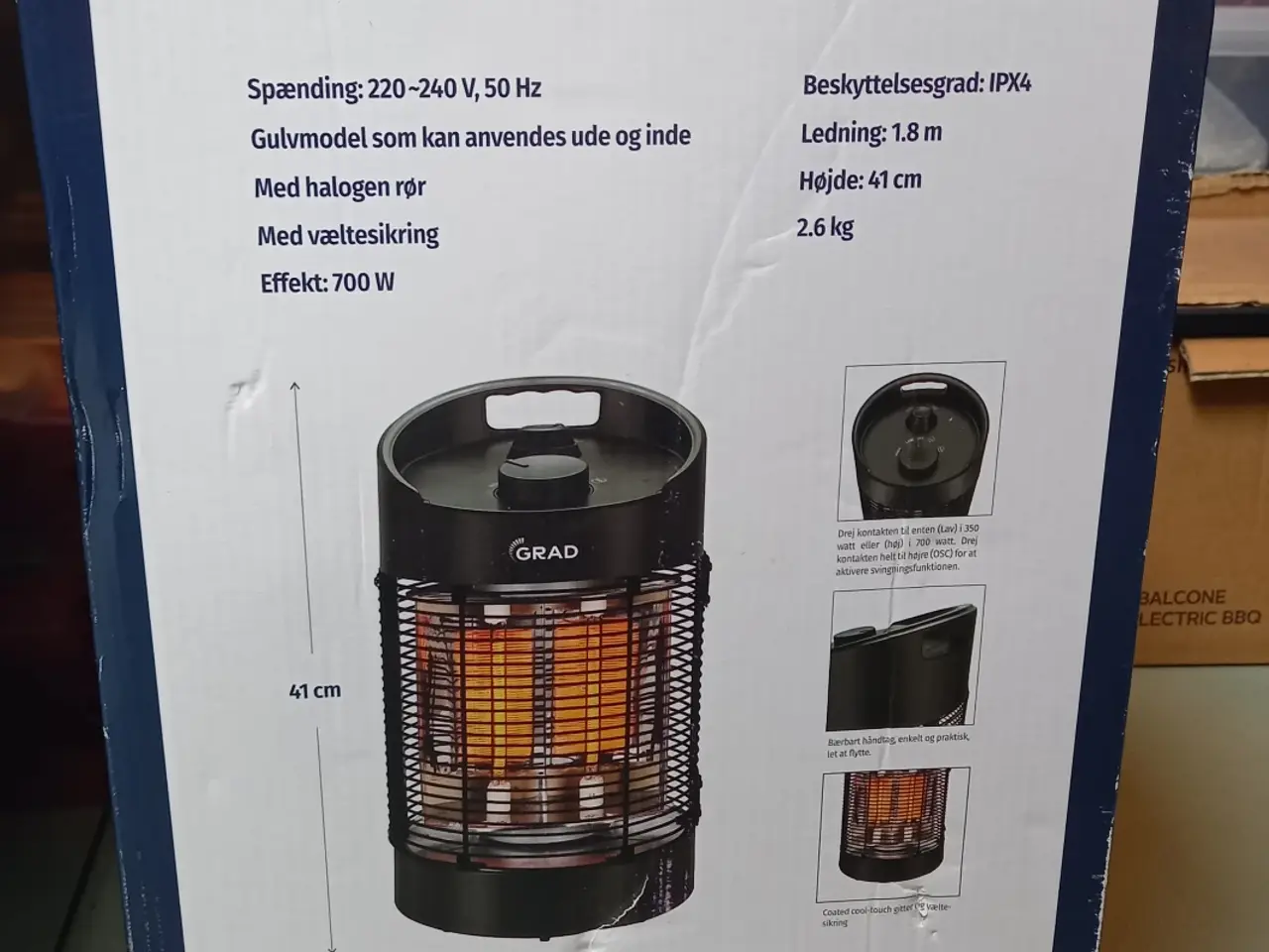 Billede 2 - El Terassevarmer Grad 350/700 W