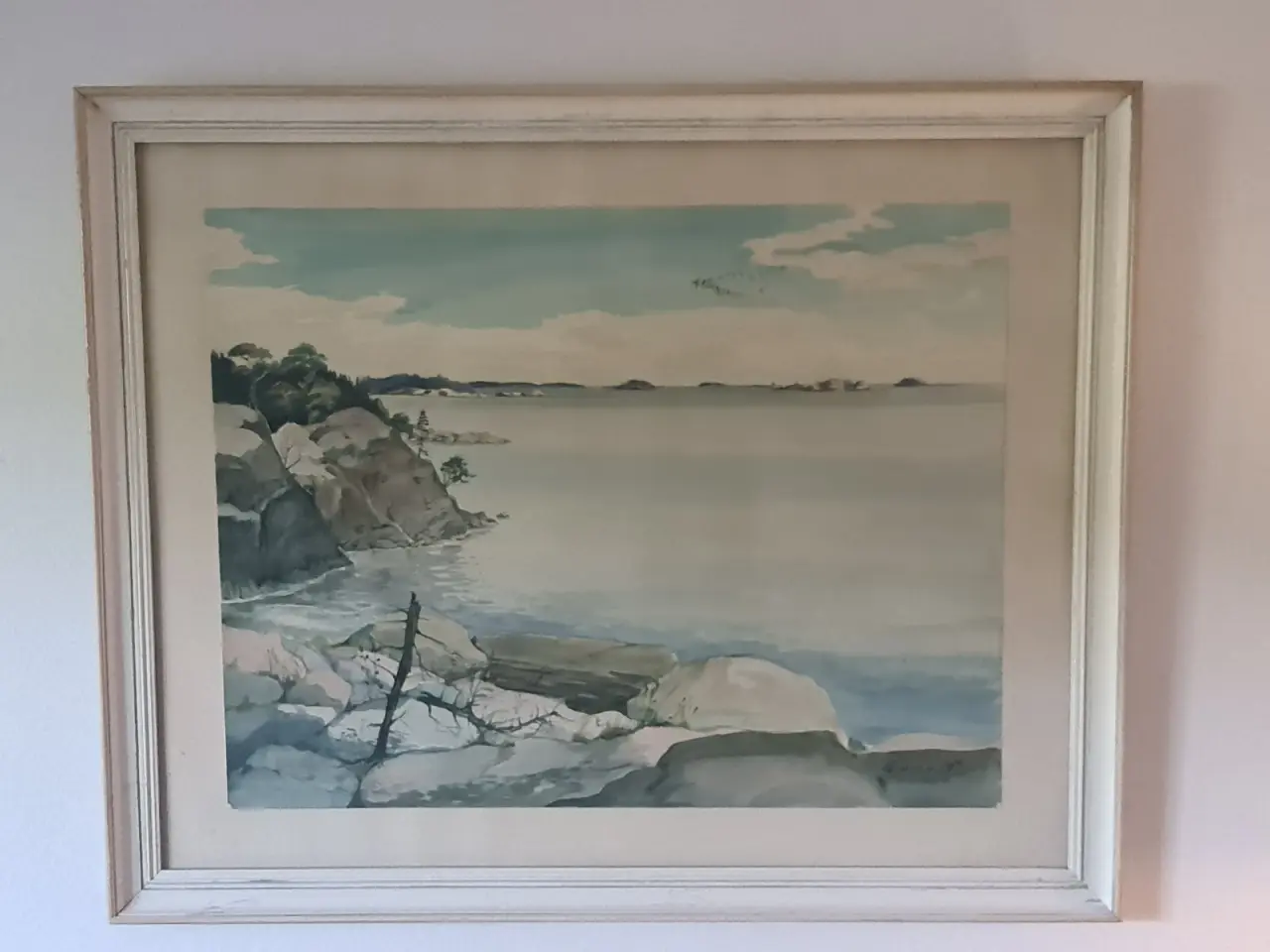 Billede 1 - Original svensk skærgårdsakvarel – Ewald N. – Sävö