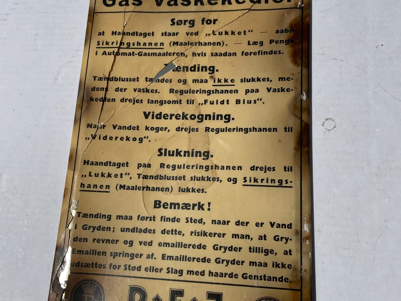 Billede 1 - Gl. skilt