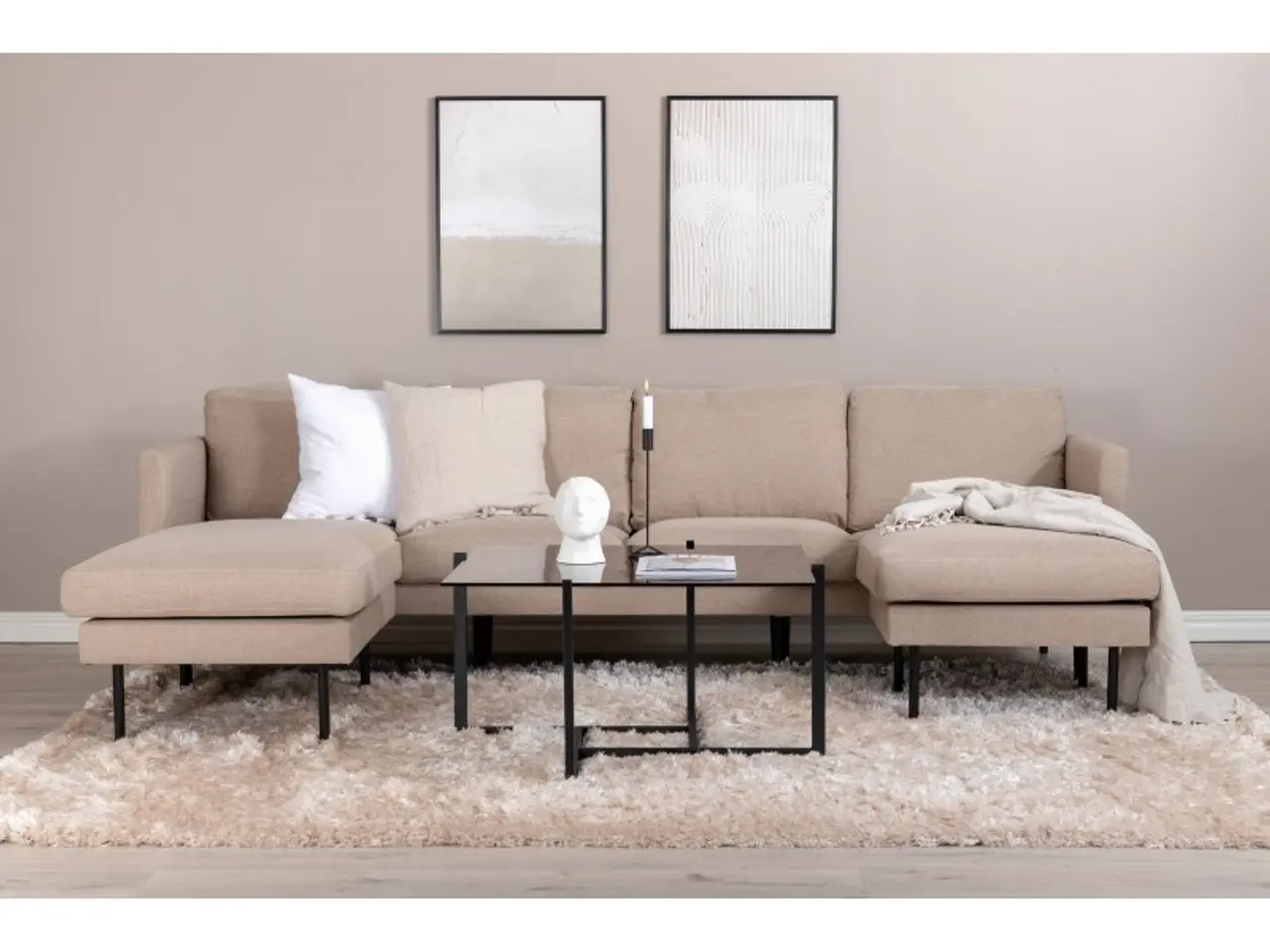 Billede 6 - Zoom U-Sofa Brun - Beige og Sort