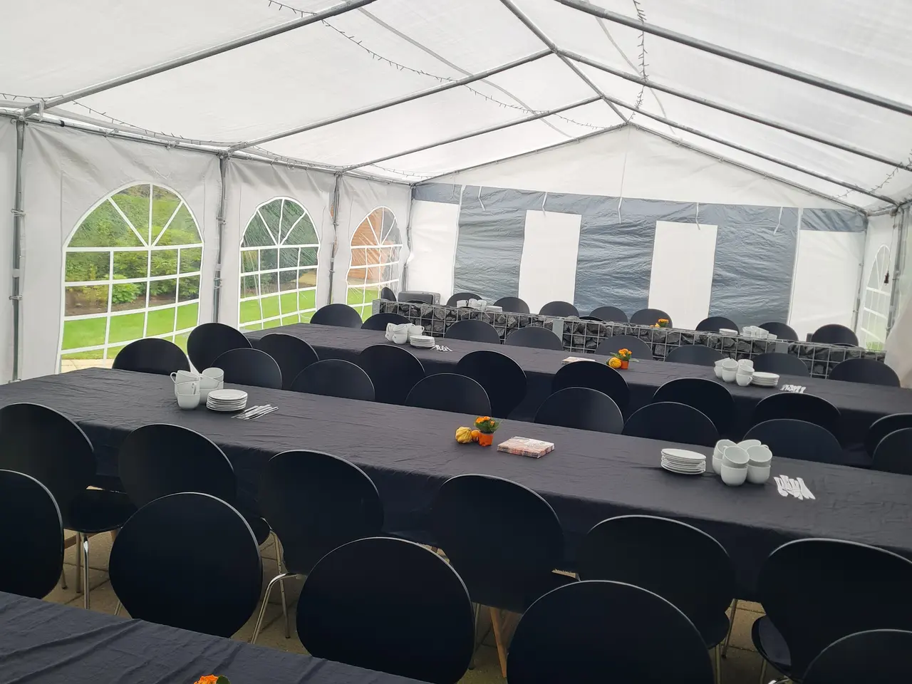 Billede 6 - Partytelt, 5x10 m, PE 450-teltdug, Grå-hvid Flex