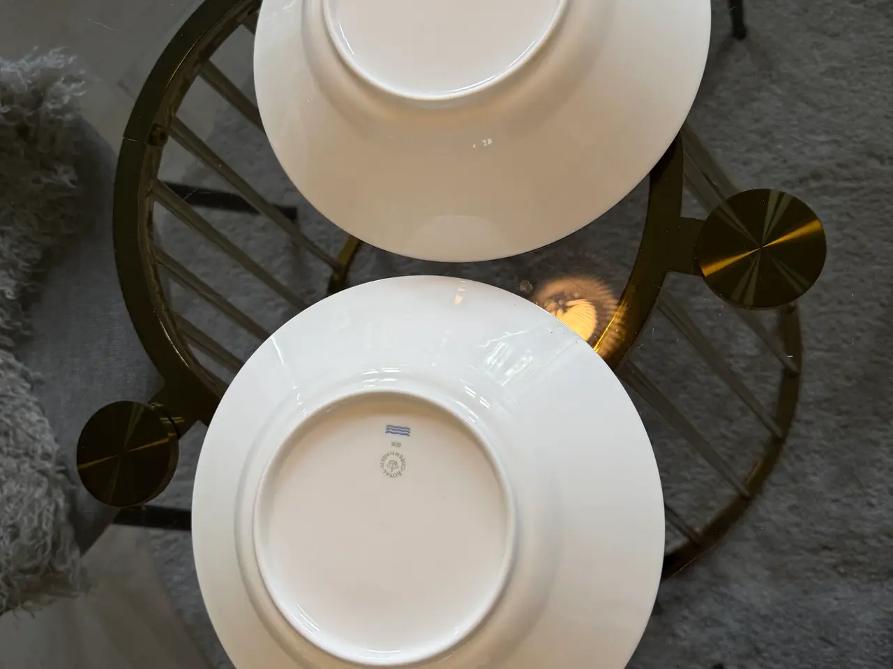Billede 4 - Royal Copenhagen Hvid Riflet dybe tallerkener