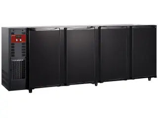 Sort 4-Dørs Bar-Køler i Skinplate – 783 Liter