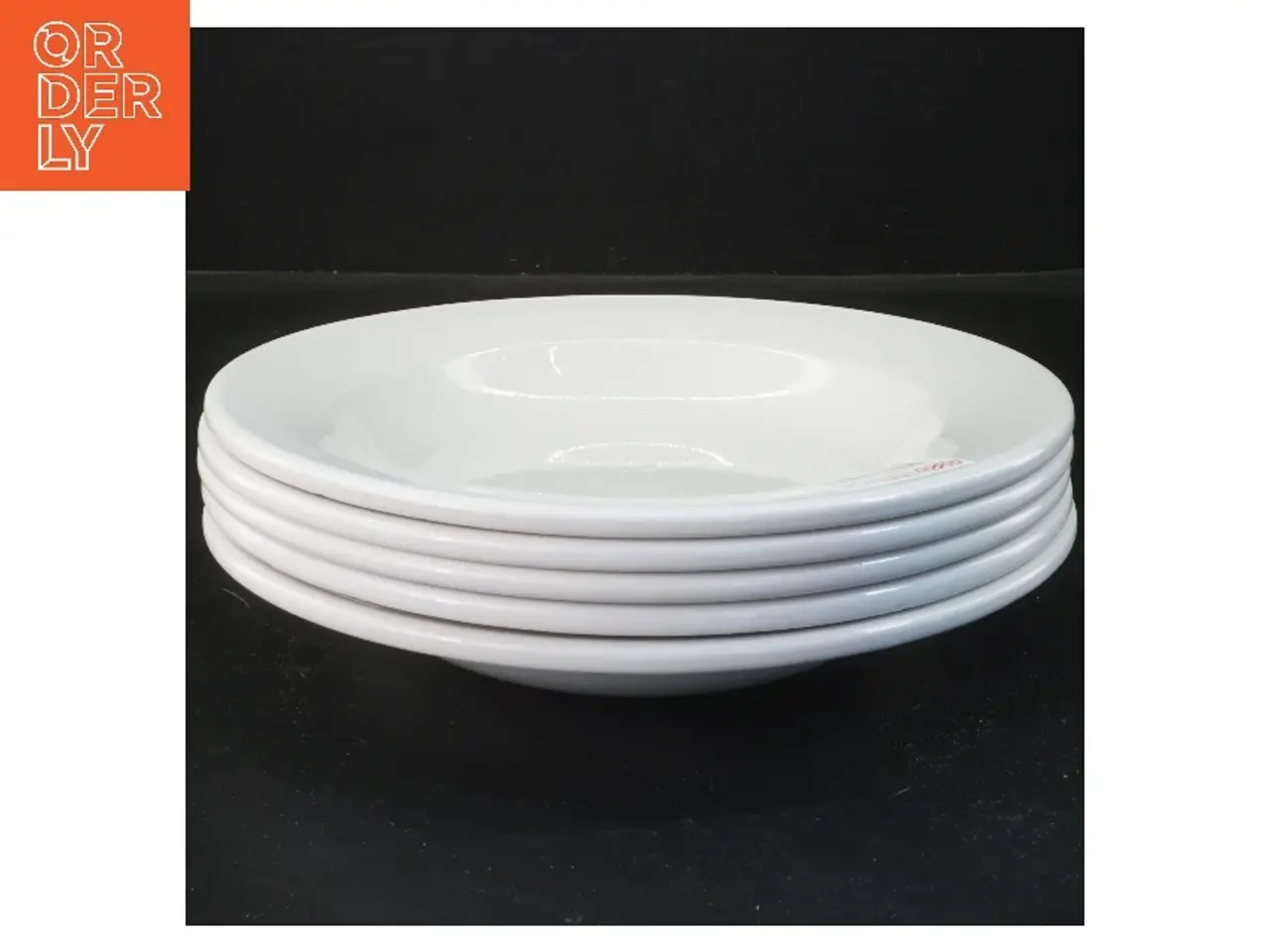 Billede 1 - 5 hvide dybe tallerkener Ø 23 cm (str. 5 stk Ø 23 cm)