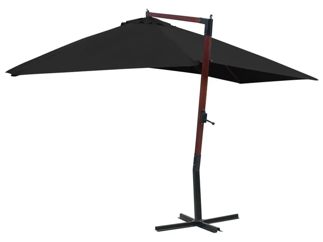 Billede 4 - Hængeparasol 400 × 300 cm med træstang - sort