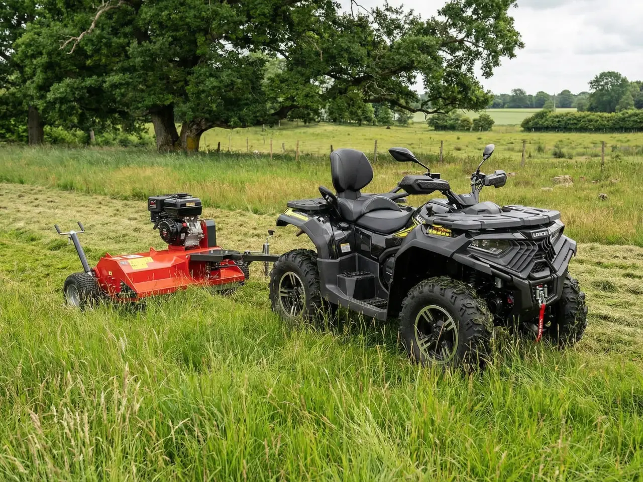 Billede 1 - ATV Slagleklipper 120cm - Great Dane med Elstart og støttehjul