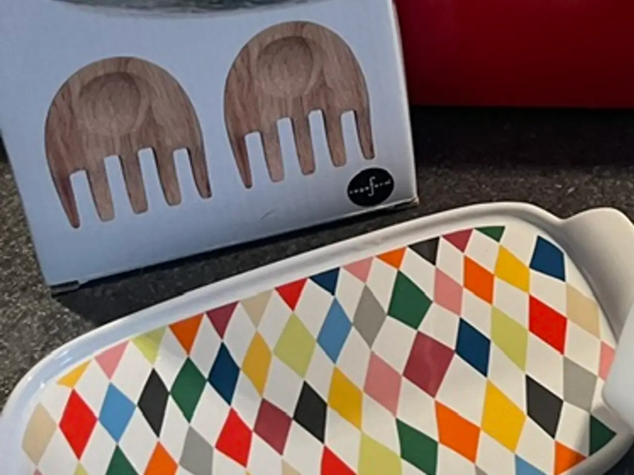 Billede 4 - Sagaform salatbestik, porcelænsbakke og stort krus