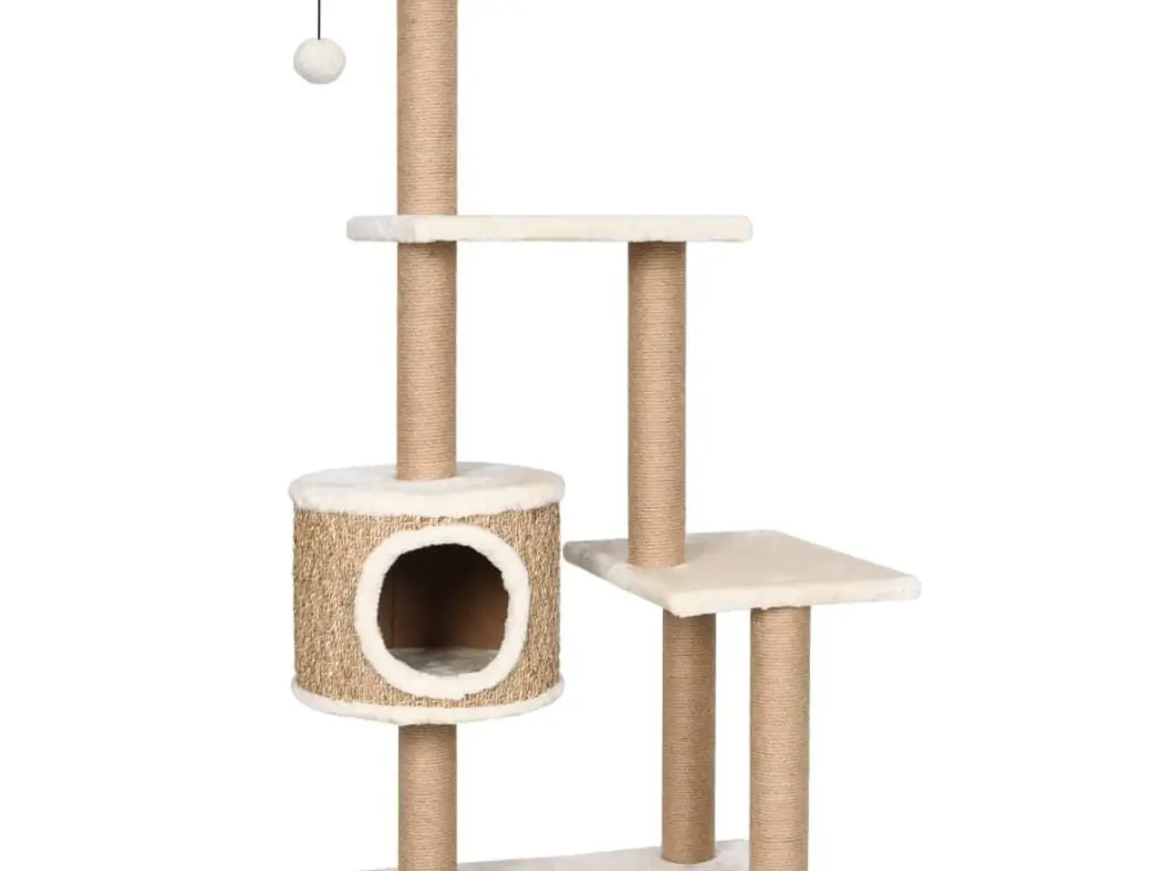 Billede 2 - Kradsetræ med søgræs-kradsestolper 123 cm - beige