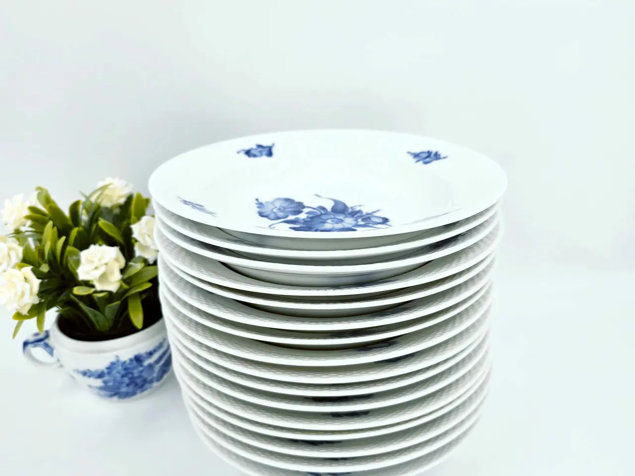Billede 5 - Blå Blomst Flettet lille dyb tallerken Porcelæn 