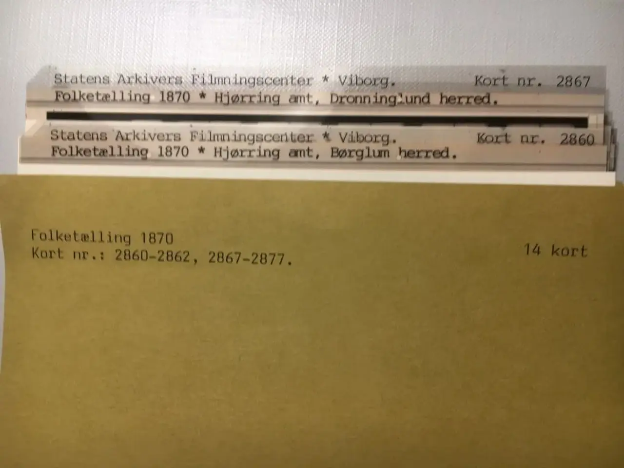 Billede 1 - Folketælling Hjørring Amt 1870. Giv bud.