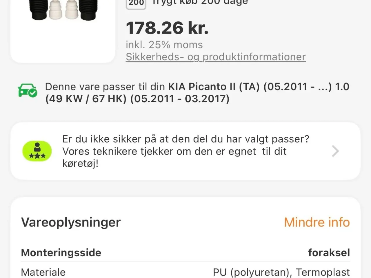 Billede 2 - Ny for manchetsæt til Kia Picanto