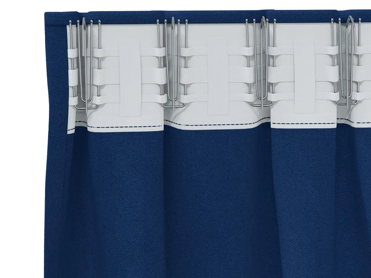 Billede 3 - Mørklægningsgardiner med ringe - 2 stk, mørk blå 140 × 140 cm