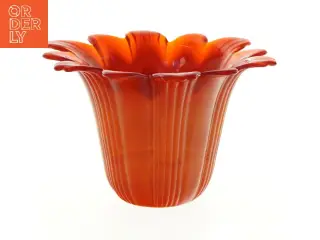 Gennemsigtig orange solsikkevase (str. 11 x 17 cm)