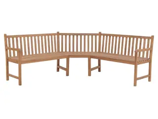 Hjørnebænk til haven 185x185x90 cm massivt teaktræ