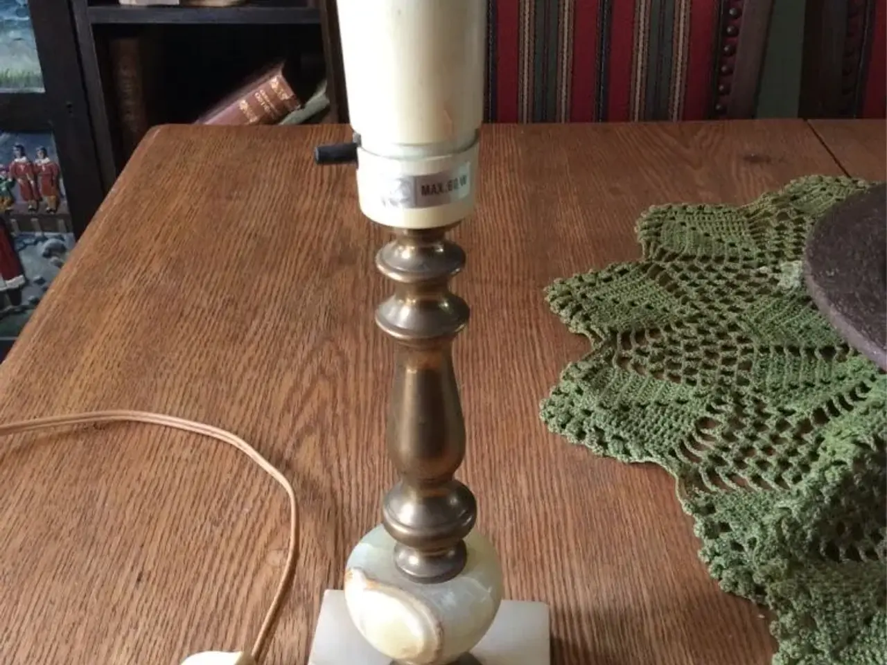 Billede 3 - Marmor messing lampe