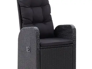 Havelænestole 2 stk. med hynder polyrattan sort