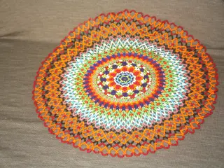 Perlebroderi perlesyning assiet retro Diameter 36