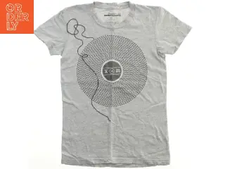 Grå T-shirt med Vinyltryk fra Threadless (str. bryst:39 længde:61 cm)
