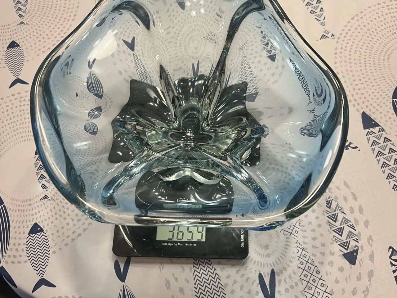 Billede 3 - Massiv krystalskål / frugtfad – 3,6 kg