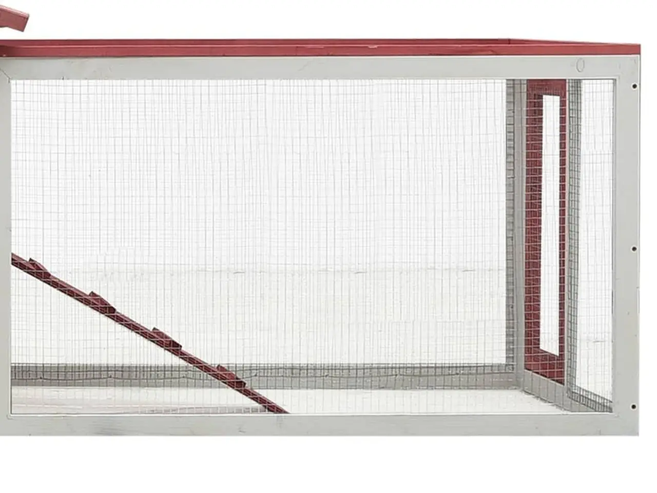 Billede 7 - Kaninbur i træ 310 × 70 × 87 cm - rød/hvid, 2 etager