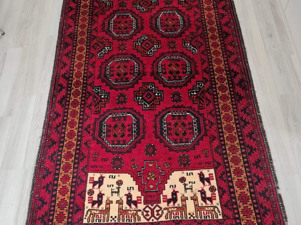 Billede 1 - Iransk håndvævet gulvtæppe 208x98 cm