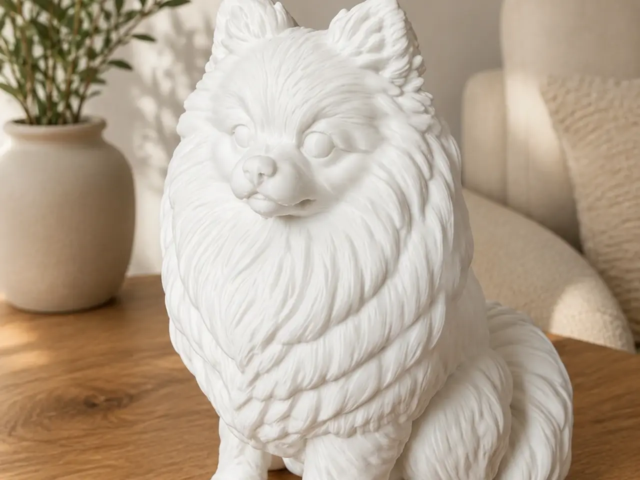 Billede 1 - Pomeranian hundefigur- hvid