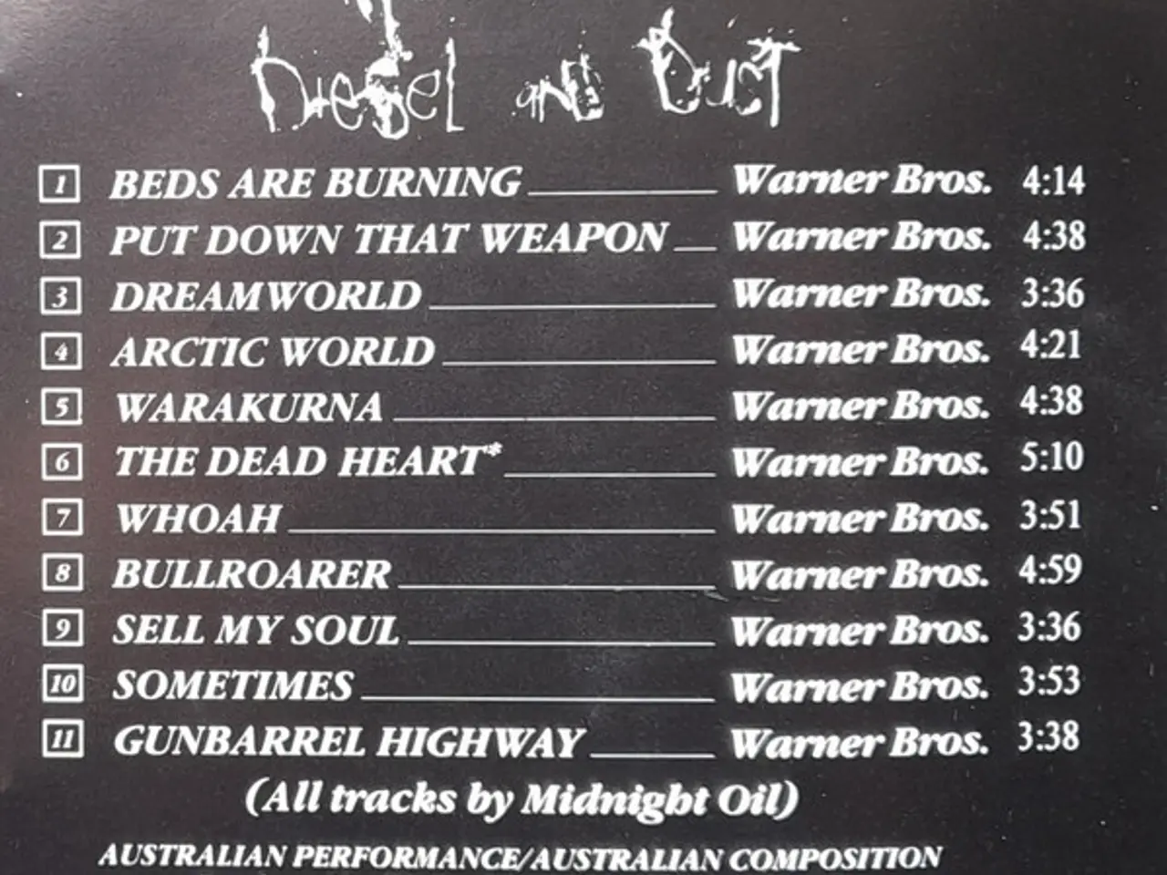 Billede 4 - Midnight Oil – Diesel And Dust – CD