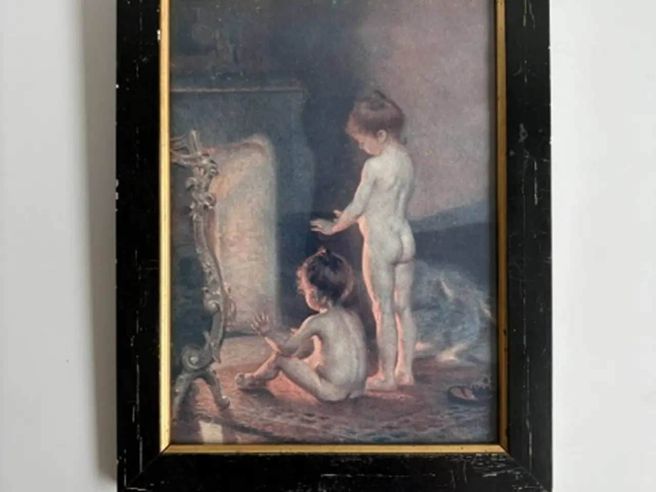 Billede 1 - Vintage træramme med motivet After der Bath 