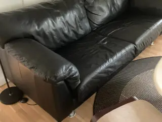 Fin lædersofa