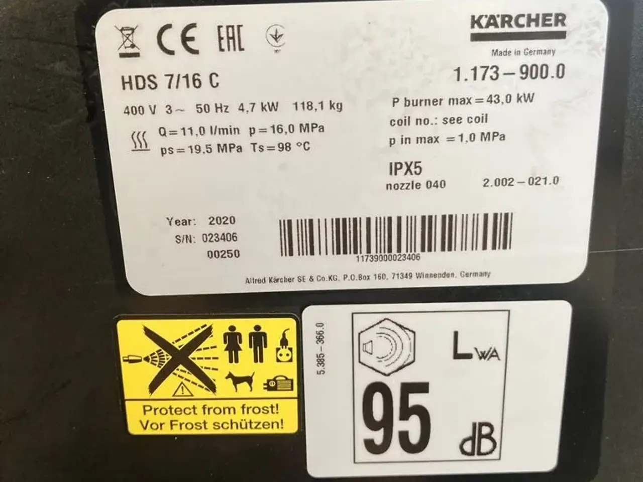 Billede 6 - Kärcher HDS 7/16 C Hedvandsrenser
