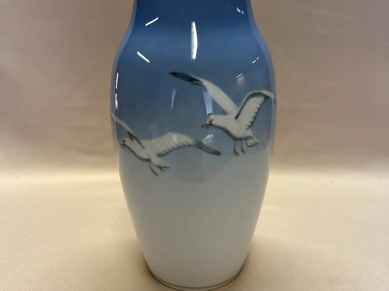 Billede 1 - Sjælden Mågestel Vase m. Guldkant – B&G Model 5243