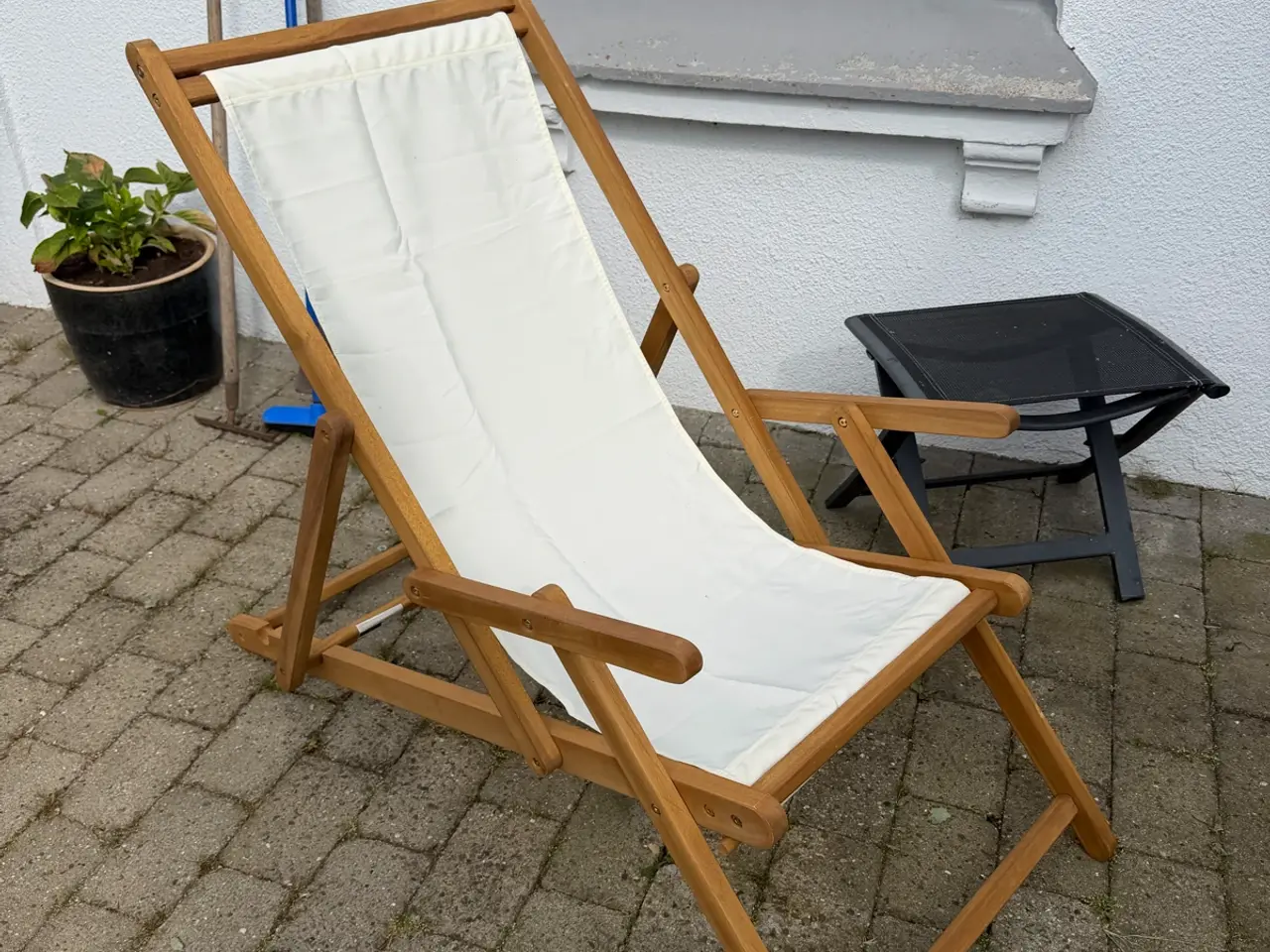 Billede 1 - Foldbar strandstol massivt teaktræ