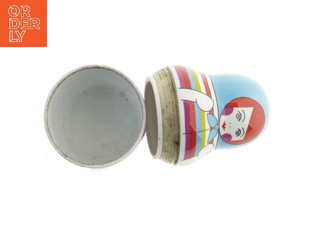 Billede 3 - Ny sparebøsse i porcelæn kan åbnes midt på (str. 20 cm)