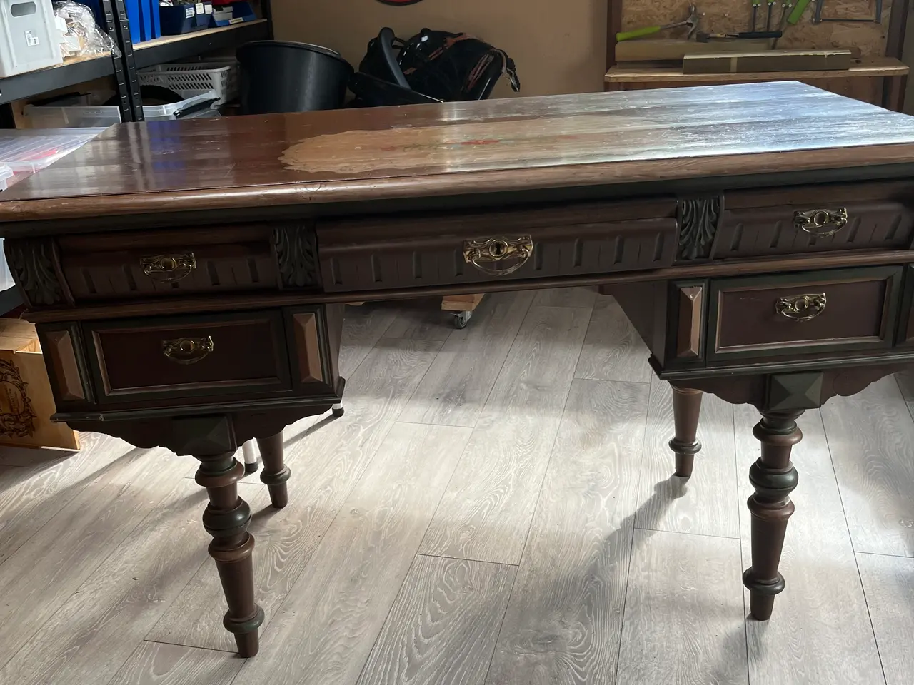 Billede 3 - Skrivebord antik brun