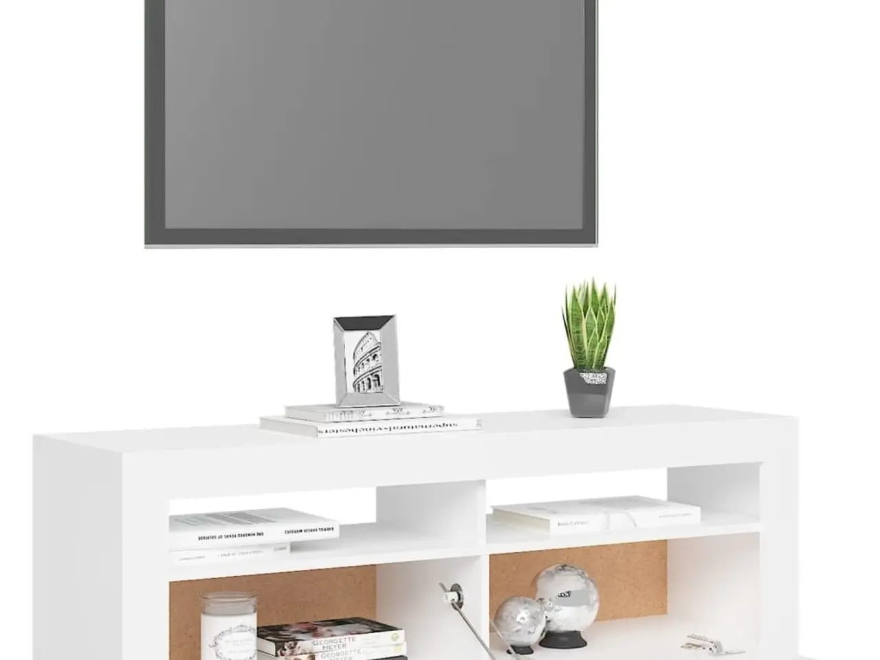 Billede 6 - Tv-skab med LED-lys - 120 × 35 × 40 cm, hvid