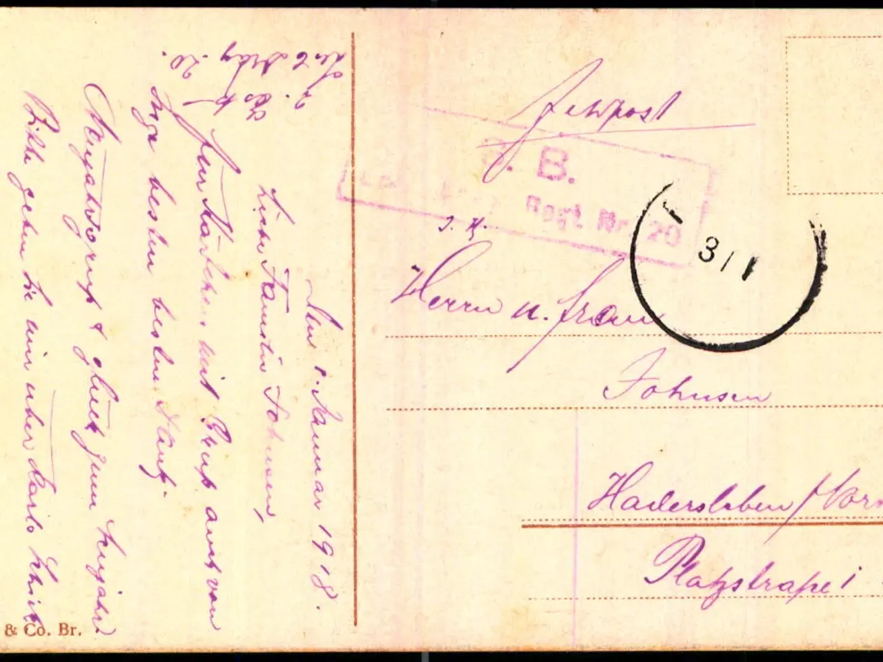 Billede 1 - Feldpost - Januar 1918 - Til Hadersleben - Forside : La Cathedrale