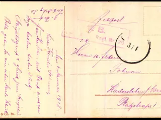 Feldpost - Januar 1918 - Til Hadersleben - Forside : La Cathedrale